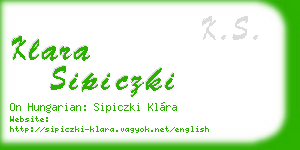 klara sipiczki business card